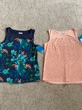 Lot of 2 COLUMBIA Chill River TANK TOPS Shirts Womens Size LARGE Omni-Freeze NWT